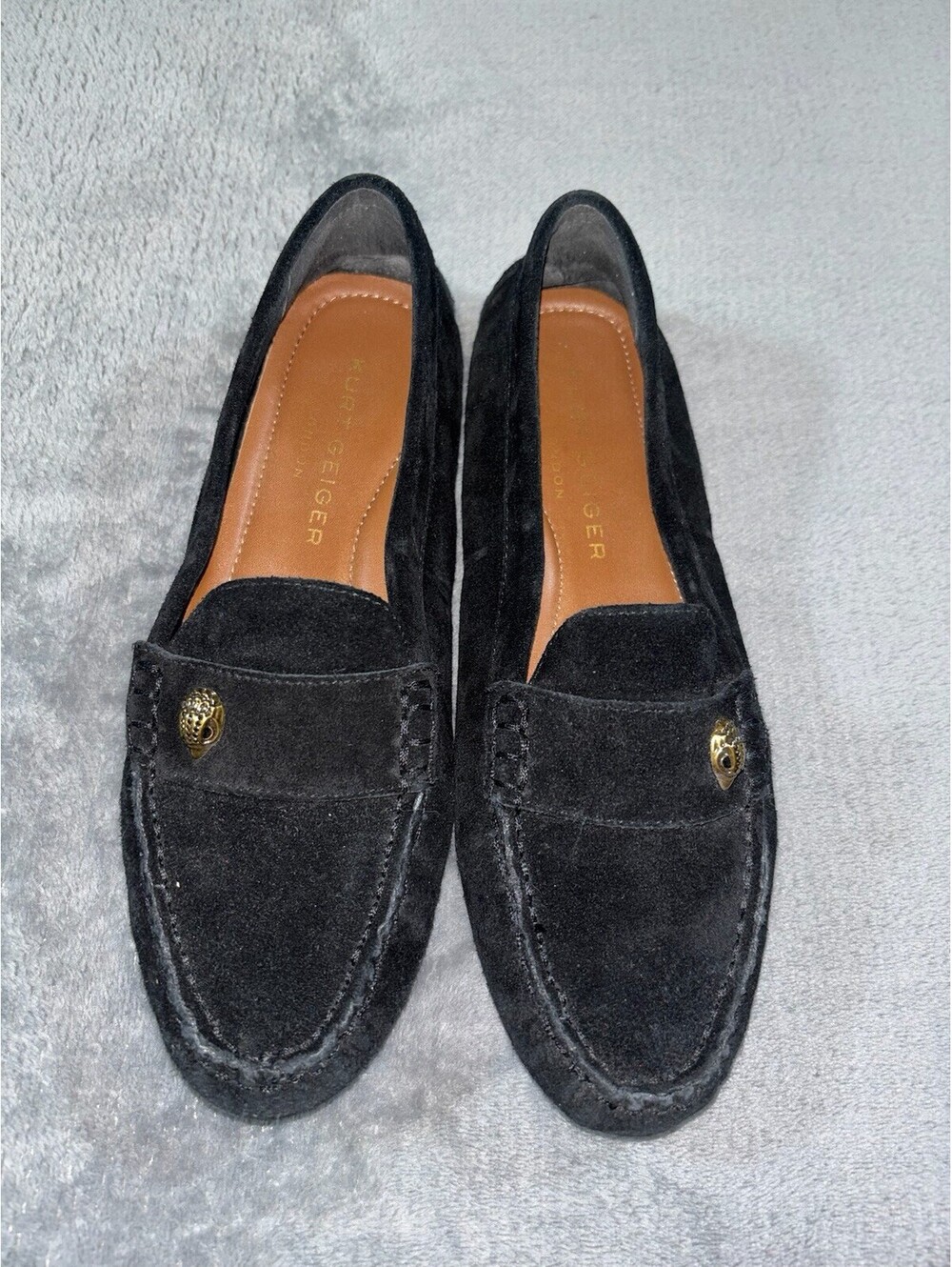 Kurt Geiger Eagle Drive Black Suede Women’s Loafers London Classic Comfort EU 37